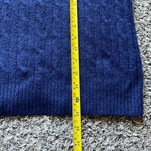 NWT Jcrew Mock Neck Sweater Men L Navy Blue Cable Knit Preppy Winter Urban Style - Picture 7 of 7